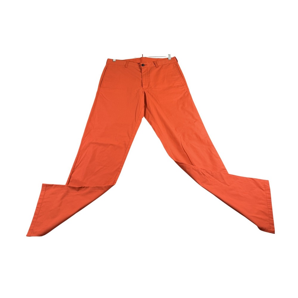 Hurley Mens Orange Chino Pants Straight Leg Cotton Blend 34x34 HC10365